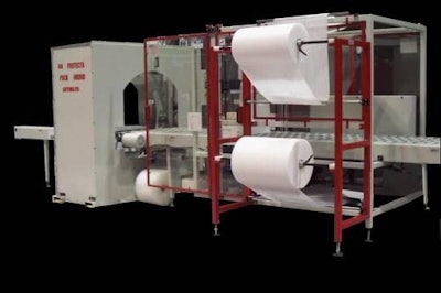 The Protecta Pack Hibrid from EDL Packaging Engineers offers the protection of sleeve wrappers with the flexibility of a stretch wrapper.