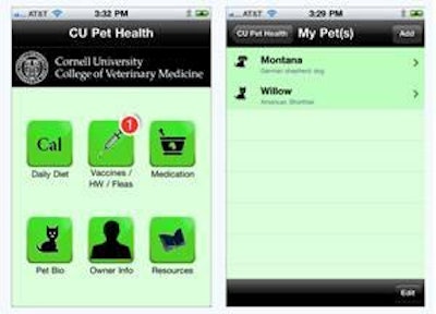 An iPhone app from Cornell University is designed to keep pets from piling on the pounds. / Photo courtesy www.vet.cornell.edu