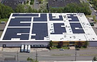 The LPS installation consists of 3,870 Solyndra solar panels, producing over 825,000 kWh of electricity and eliminating more than 1,100,000 pounds of CO2 emissions annually, according to the company.