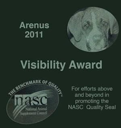 NASC awarded Arenus with its Visibility Award for promoting the NASC Quality Seal.