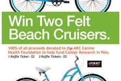 Canidae will raffle off two bikes for pet cancer research at the Amgen Tour of California.