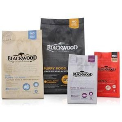 Blackwood's redesigned dog food packages have key product information, like the recipe and cooking process, right on the front.