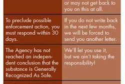 Certain statements and correspondence from the US Food and Drug Administration require some interpretation.