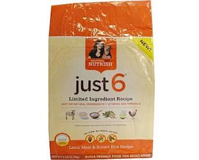 Rachael Rayâ€™s Nutrish Just 6 dog food and dog treats are made with only six main ingredients (plus vitamins and minerals), the company saysâ€”a way to reach consumers with easy-to-understand ingredients and ingredient statements.