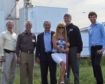 From left to right: Richard Best (COO), Nate Cunniff, Steve Gorzek, Kathy Nieman, Tom Nieman (owner/CEO) and Bryan Nieman at the groundbreaking ceremony for the new Fromm facility.