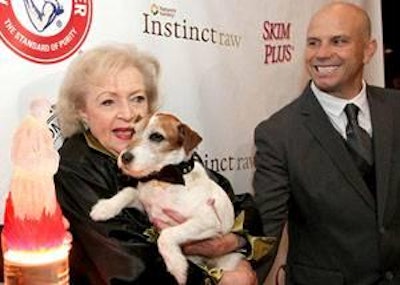 White and Uggie, her dog, attended the roast, sponsored by Instinct petfood brand.