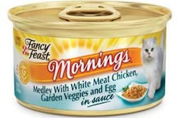 Fancy Feast's new Mornings cat food line includes six varieties, available in US stores nationwide.