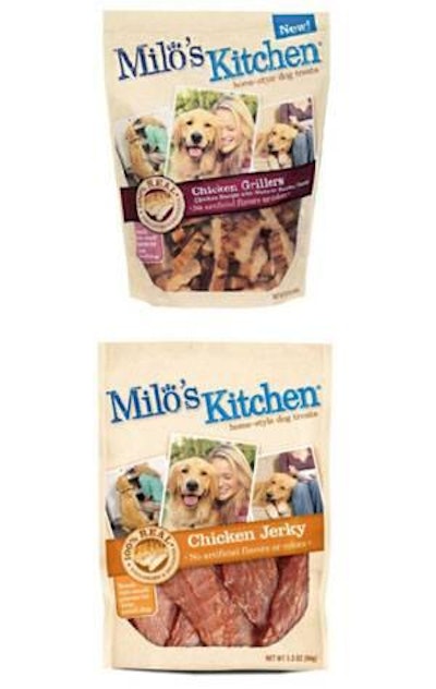 Milo's Kitchen is recalling Chicken Grillers and Chicken Jerky dog treats.