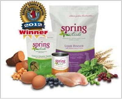 Spring Naturals won the Editor's Choice award for its Canned Dinners for Dogs.