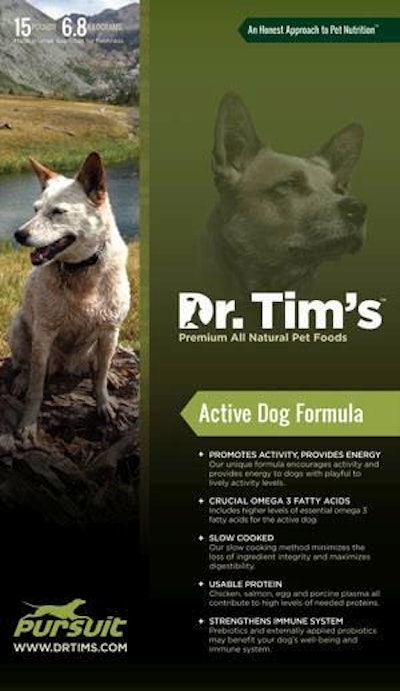 Dr. Tim's new petfood packaging will be launched in August.