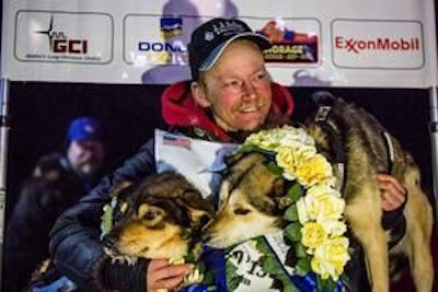 The 2013 Iditarod winner, Mitch Seavey, and his dogs raced as a member of Dr. Tim's Team Momentum.