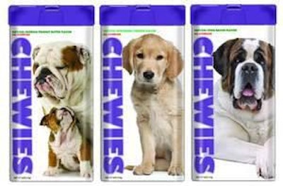 CHEWIES are a line of super-premium protein treats for dogs, available in a variety of flavors.