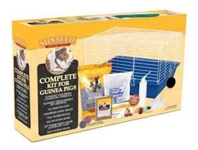 Vitakraft's 'Complete Kit for Guinea Pigs' provides food, bedding, a cage and other essentials for new guinea pig owners.