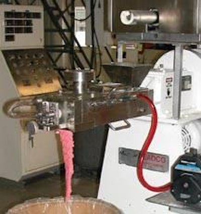 Photo 1. This photo was taken during a recent test run to assure that continuous processing was an effective alternative for a prospective client.