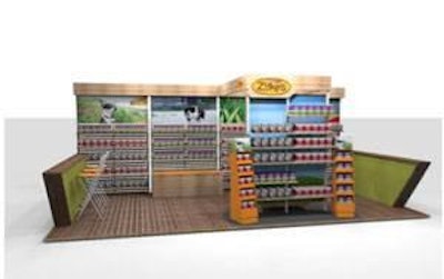 Zuke's booth at SuperZoo is made of fir plywood and cedar materials that reflect the company's commitment to sustainability.