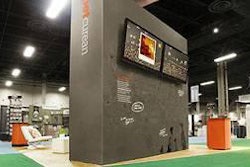 Petcurean's WonderWall displays photos to engage SuperZoo attendees.