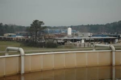 View of processing plant from the primary sequencing batch reactor (SBR) operated in conjunction with the new DAF chemistries to provide phosphorus removal with additional pH control.
