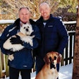 Courtesy Pipeline Pet Products | Pipeline Pet Products CEO Brad Hatt and President Kevin Treuer, with Cairn Terrier Luke and Great Dane Buddy, have focused on expansion as the best way to make their mark in the healthy pet products segment.