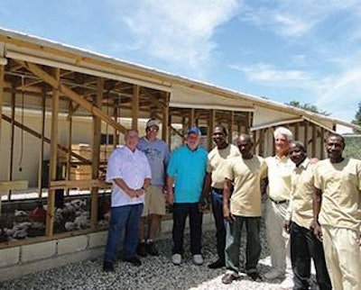 “Chicken missionaries” (left to right): Larry Guest, vice president marketing and sales, Harrison Poultry; David Bleth, vice president operations, Harrison Poultry; Mike Welch, president and CEO, Harrison Poultry; Willy, president, Poul Mirak Co-op; Ronald, secretary, Poul Mirak Co-op; Rad Hazelip, Love A Child; David, Poul Mirak Co-op member; John Robert, Poul Mirak Co-op member; and not pictured, Freddy, Poul Mirak Co-op member.