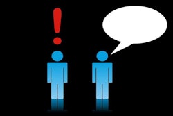 Stick Figures Talk Bubble Exclamation