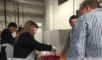 During Petfood Innovation Workshop, pet food professionals experienced hands-on stations making pet treats using new ingredients such as sorghum and miscanthus.