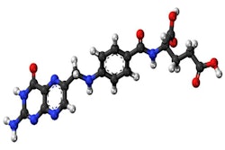 Folic acid is part of a larger group of “Folacin” compounds that have folic acid activity. It is a complex three-part molecule. | Wikipedia
