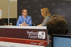 Dr. Ryan Yamka, senior vice president of research and development, quality assurance and regulatory affairs at Blue Buffalo, speaks with Petfood Forum TV at Petfood Forum in Kansas City, Missouri. | Photo by Austin Alonzo.