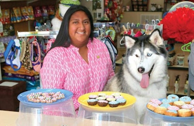 Paws and Claws Pet Bakery owner Anna Reeves, here with her husky Lucy, aims to take her company’s specialty treats beyond Georgia and South Carolina. | Courtesy Paws and Claws Pet Bakery