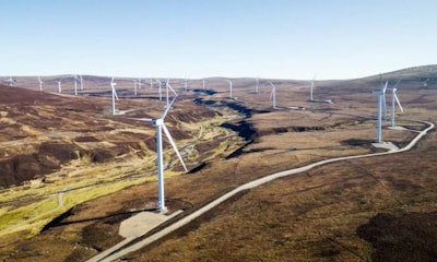 Seventy-meter-tall tall turbines near the villages of Moy and Tomatin, Scotland. | courtesy Mars Inc.