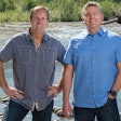 Long-time friends and Petcurean co-founders Ron Mayert and Dan Vanleeuwen take in the breathtaking view of the Vedder River in Chilliwack, British Columbia, Canada, minutes from the company’s head office. | Courtesy Petcurean Pet Nutrition