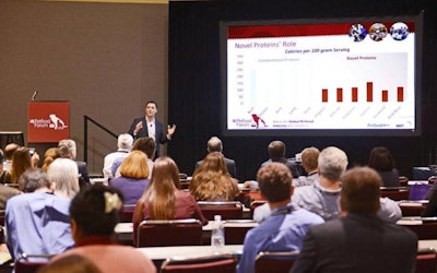 Mark Mendal of Pet Proteins presents a technical session during a previous Petfood Forum. For Petfood Forum 2017, organizers are seeking abstracts for noncommercial presentations, due September 30, 2016. l John Grossman, Images Photographics
