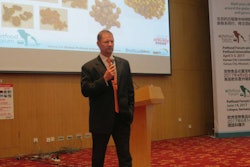 Will Henry, director of R&D and technology for Extru-Tech Inc., discussed misconceptions about high meat pet food extrusion during a session at Petfood Forum China 2016. | Debbie Phillips-Donaldson