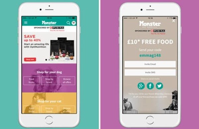 In the UK, Monster Pet Supplies' app allows tech-savvy pet owners to order pet treats and pet foods from their smart phones, tablets or desktops. | courtesy Monster Pet Supplies