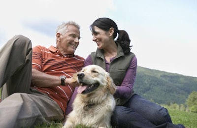 Middle Aged Couple With Dog