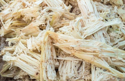 Sugarcane bagasse, the fibrous material left after juice extraction | photo by Phanuwat Nandee | BigStockPhoto