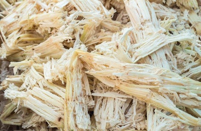 Sugarcane bagasse, the fibrous material left after juice extraction | photo by Phanuwat Nandee | BigStockPhoto