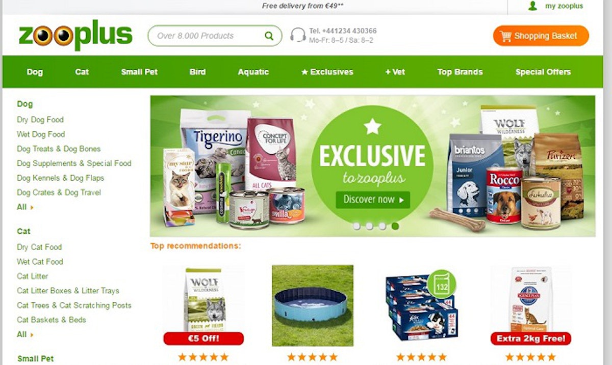 Zooplus pet food outlet