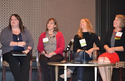 Jancey Hall, LaVell Winsor, Abby Heidari and Stacey Forshee discuss their experiences as hosts and participants in a recent tour of farms and agribusiness operations. | Roy Graber