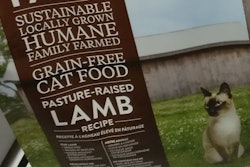This label on a new product released by Open Farm at SuperZoo 2017 contains numerous claims about ethical issues. | photo by Tim Wall