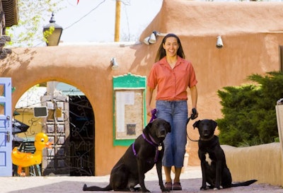 Latina Woman Dog Adobe Mexico