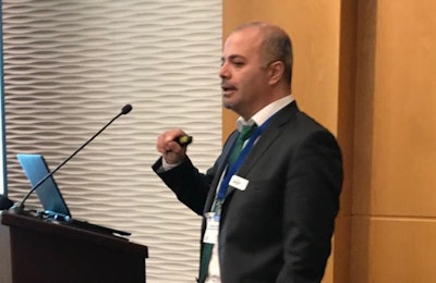 Dirgam Al Roussan, poultry technology application lead at Cargill Animal Nutrition Middle East and Africa, speaks at VIV MEA 2018. | Mark Clements