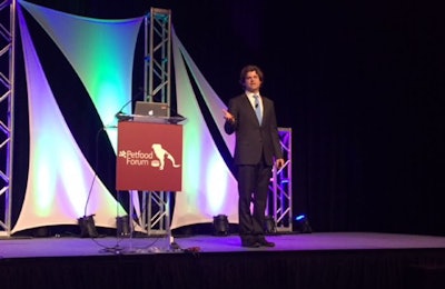 Brian Hare, PhD, associate professor of evolutionary anthropology at Duke University and founder of Dognition, delivered the closing address at Petfood Forum 2018. | photo by Greg Watt