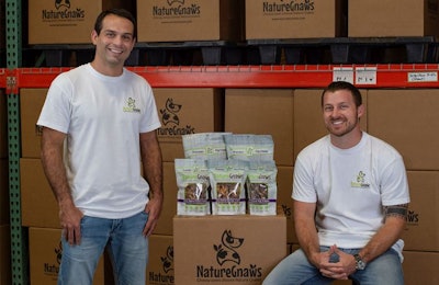 Jay Mokbel and Steve Mamak, co-founders of Nature Gnaws, have made the most of e-commerce’s growth in pet food, selling their all-natural dog chews on digital platforms such as Target.com, Chewy.com and Amazon.com. | Photo courtesy Nature Gnaws