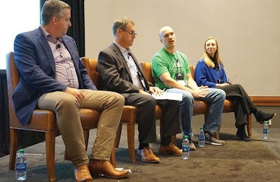 Blake Patton, Tech Square Ventures; Dean Didato, Innova Memphis; Brett Brohl, Techstars Farm to Fork Accelerator; and Cynthia Sides, University of Arkansas gave advice to innovators on how to turn a good idea into a successful product/company. | Photo by Austin Alonzo
