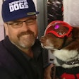 Henry the Border Collie and Ian Bunbury attended the premiere of the IMAX film 'Superpower Dogs' on March 9 in Los Angeles. (Tim Wall)