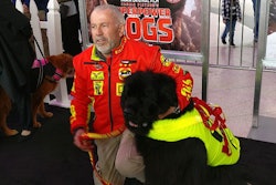Ferruccio Pilenga and Reef at the premiere of Superpower Dogs. (Tim Wall)