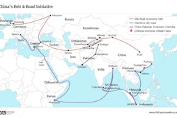 The ambitious Chinese Belt and Road Initiative will connect Central Asia to Europe and China. l Geopolitical Information Services, 2017