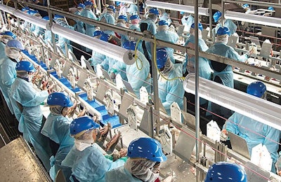 A lack of consistent, accurate testing methods in the plant makes setting appropriate exposure limits for peracetic acid difficult. | Courtesy National Chicken Council