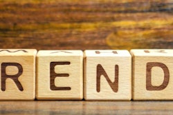 Wooden Blocks With The Word Trends. Main Trend Of Changing Somet