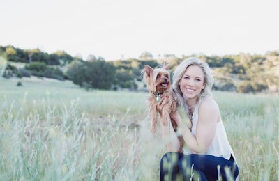 Shameless Pets Co-founders James Bellow and Alex Waite (here with her Yorkshire Terrier Madison) partnered behind a unique idea: using upcycled ingredients to make environmentally conscious dog treats. (Photo courtesy Shameless Pets)